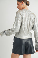 Load image into Gallery viewer, Gold Foiled Crop Cardigan  I ABCS0132
