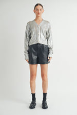 Load image into Gallery viewer, Gold Foiled Crop Cardigan  I ABCS0132
