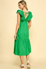 Load image into Gallery viewer, Double Ruffle Midi Dress/ S#ABDD0109
