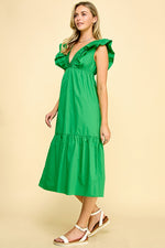 Load image into Gallery viewer, Double Ruffle Midi Dress/ S#ABDD0109
