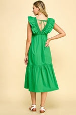 Load image into Gallery viewer, Double Ruffle Midi Dress/ S#ABDD0109
