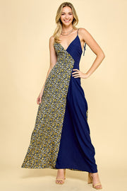 Mixed Overlap Maxi dress / S#ABDD0115