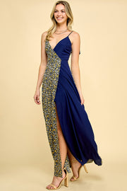 Mixed Overlap Maxi dress / S#ABDD0115