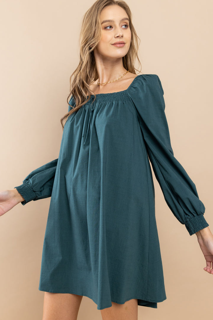 Smocked On-Off shoulder Dress | ABDD0168