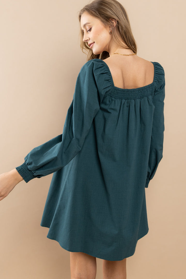 Smocked On-Off shoulder Dress | ABDD0168