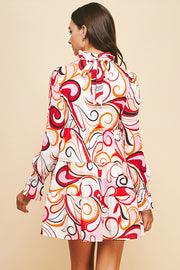 Printed Tired Mini Dress /S#ABDD0175