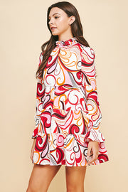 Printed Tired Mini Dress /S#ABDD0175
