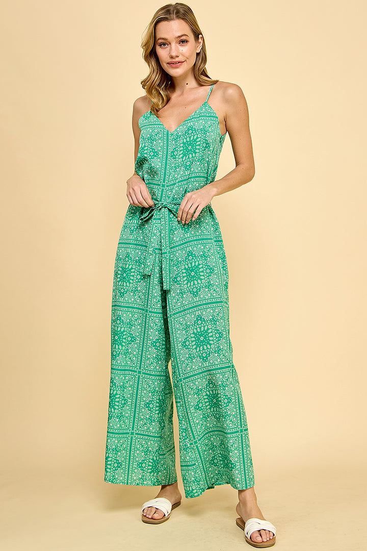Paisley Scarf Print Jumpsuit / S#ABDJ0105