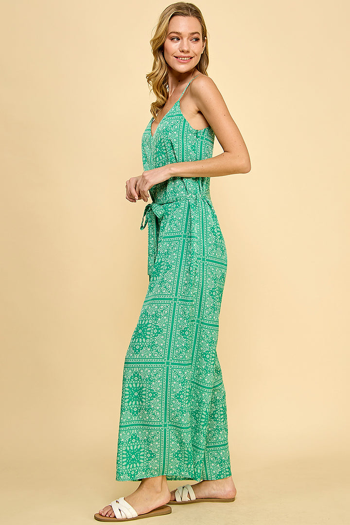 Paisley Scarf Print Jumpsuit / S#ABDJ0105