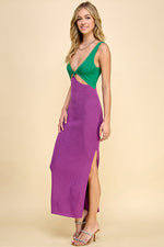 Load image into Gallery viewer, Color Block Sweater Midi Dress /S#ABDS0102
