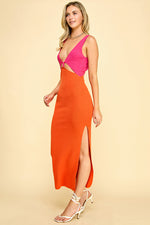 Load image into Gallery viewer, Color Block Sweater Midi Dress /S#ABDS0102
