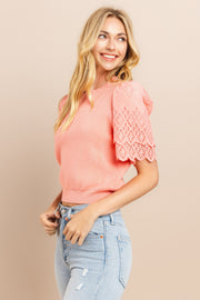 Lace sleeve Sweater / S#ABDS0104