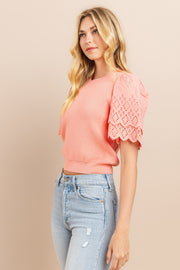 Lace sleeve Sweater / S#ABDS0104