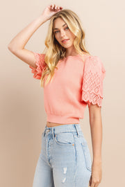 Lace sleeve Sweater / S#ABDS0104