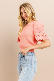 Lace sleeve Sweater / S#ABDS0104