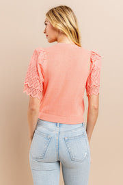 Lace sleeve Sweater / S#ABDS0104