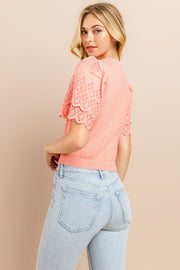 Lace sleeve Sweater / S#ABDS0104