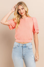 Lace sleeve Sweater / S#ABDS0104