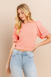 Lace sleeve Sweater / S#ABDS0104