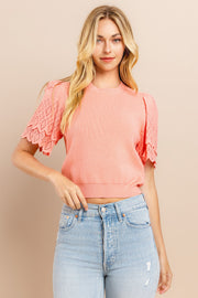 Lace sleeve Sweater / S#ABDS0104