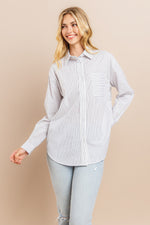 Load image into Gallery viewer, Striped button down shirts / S#ABDT0103
