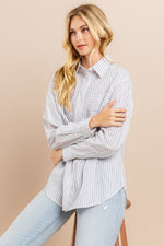 Load image into Gallery viewer, Striped button down shirts / S#ABDT0103
