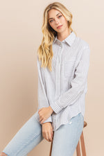 Load image into Gallery viewer, Striped button down shirts / S#ABDT0103
