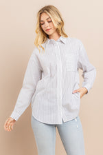 Load image into Gallery viewer, Striped button down shirts / S#ABDT0103

