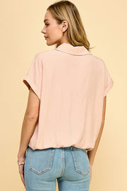 Overlapped sleeveless Blouse / S#ABDT0109