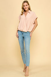 Overlapped sleeveless Blouse / S#ABDT0109