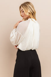 Shirring Sleeve Blouse / S#ABDT0113