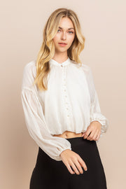 Shirring Sleeve Blouse / S#ABDT0113