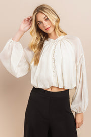 Shirring Sleeve Blouse / S#ABDT0113