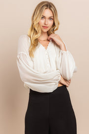 Shirring Sleeve Blouse / S#ABDT0113