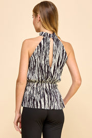 Pleats Mock Neck Top / S#ABDT0168