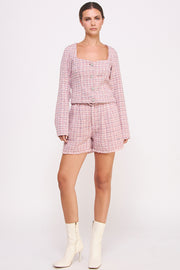 Frayed-Hem Tweed Shorts I ABEB7503 I SHIP 09/18/24