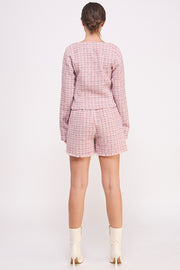 Frayed-Hem Tweed Shorts I ABEB7503 I SHIP 09/18/24