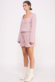 Frayed-Hem Tweed Shorts I ABEB7503 I SHIP 09/18/24