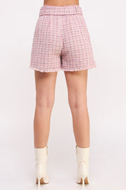 Frayed-Hem Tweed Shorts I ABEB7503 I SHIP 09/18/24