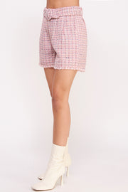 Frayed-Hem Tweed Shorts I ABEB7503 I SHIP 09/18/24