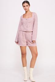 Frayed-Hem Tweed Shorts I ABEB7503 I SHIP 09/18/24