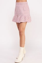 Wholesale apparel | Tweed Mini Skirt Pink