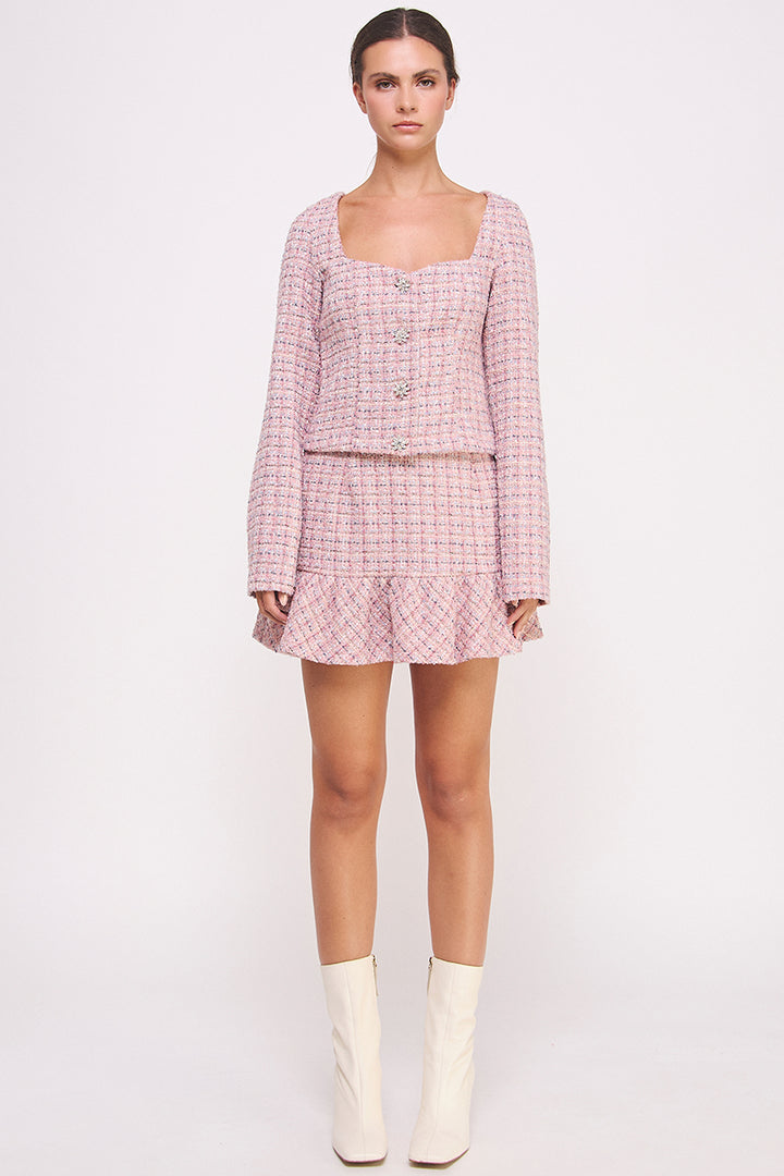 Wholesale apparel | Tweed Mini Skirt Pink