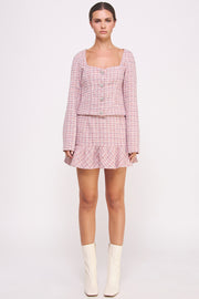 Wholesale apparel | Tweed Mini Skirt Pink