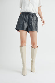 Faux Leather Short I ABEB7507 I SHIP 10/03/24