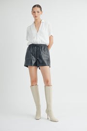 Faux Leather Short I ABEB7507 I SHIP 10/03/24