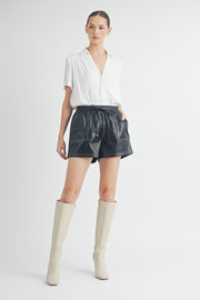 Faux Leather Short I ABEB7507 I SHIP 10/03/24