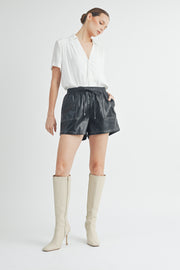 Faux Leather Short I ABEB7507 I SHIP 10/03/24