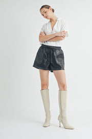 Faux Leather Short I ABEB7507 I SHIP 10/03/24