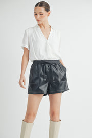 Faux Leather Short I ABEB7507 I SHIP 10/03/24